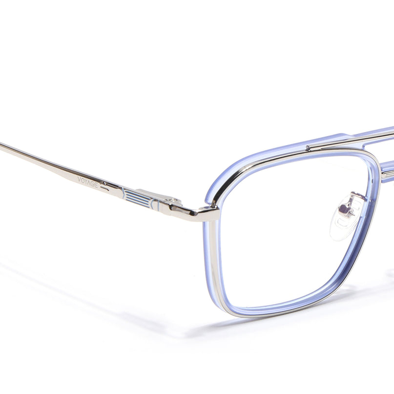 Voyage Silver & Purple Wayfarer Eyeglasses for Men & Women (5015FMG6882-C8)