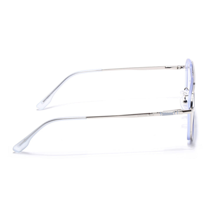 Voyage Silver & Purple Wayfarer Eyeglasses for Men & Women (5015FMG6882-C8)
