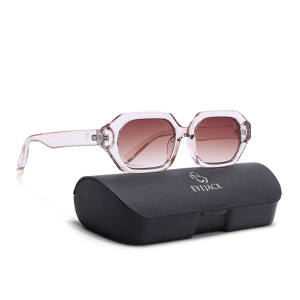 Eyejack Light Pink Square Sunglasses for Men & Women (5088CL1259)