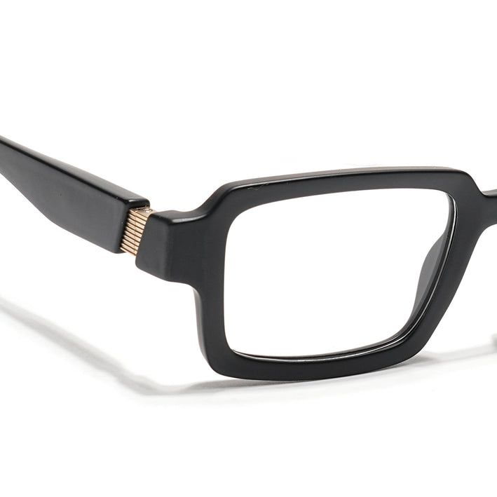 Voyage Black Rectangle Eyeglasses for Men & Women (52200FMG7678)