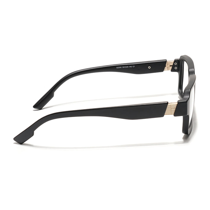 Voyage Black Rectangle Eyeglasses for Men & Women (52200FMG7678)