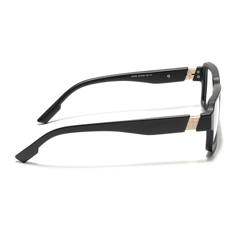 Voyage Black Rectangle Eyeglasses for Men & Women (52200FMG7678)