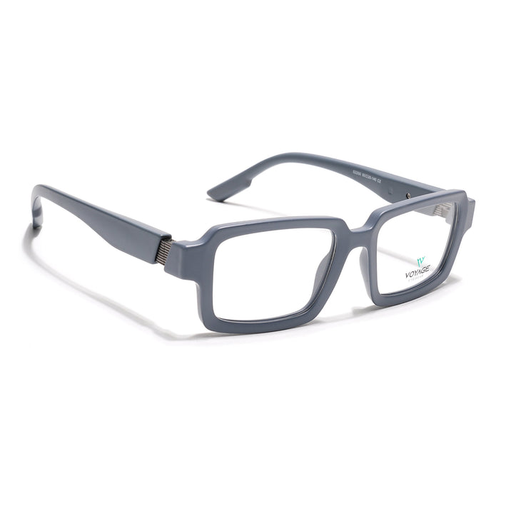 Voyage Grey Rectangle Eyeglasses for Men & Women (52200FMG7679)
