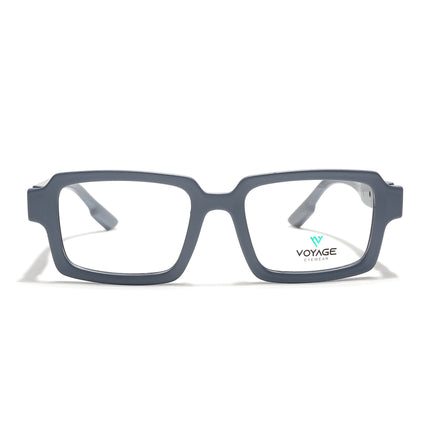 Voyage Grey Rectangle Eyeglasses for Men & Women (52200FMG7679)