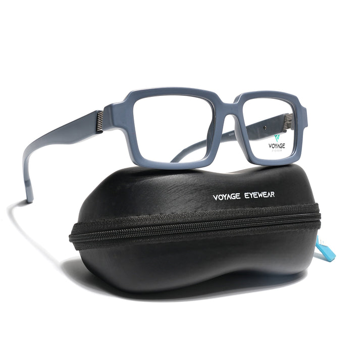 Voyage Grey Rectangle Eyeglasses for Men & Women (52200FMG7679)