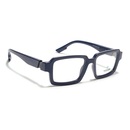 Voyage Blue Rectangle Eyeglasses for Men & Women (52200FMG7680)