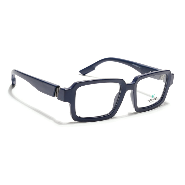 Voyage Blue Rectangle Eyeglasses for Men & Women (52200FMG7680)