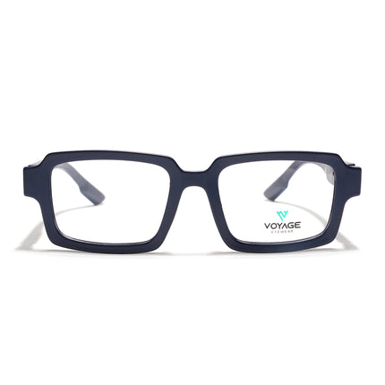 Voyage Blue Rectangle Eyeglasses for Men & Women (52200FMG7680)