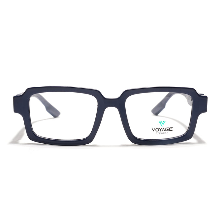 Voyage Blue Rectangle Eyeglasses for Men & Women (52200FMG7680)