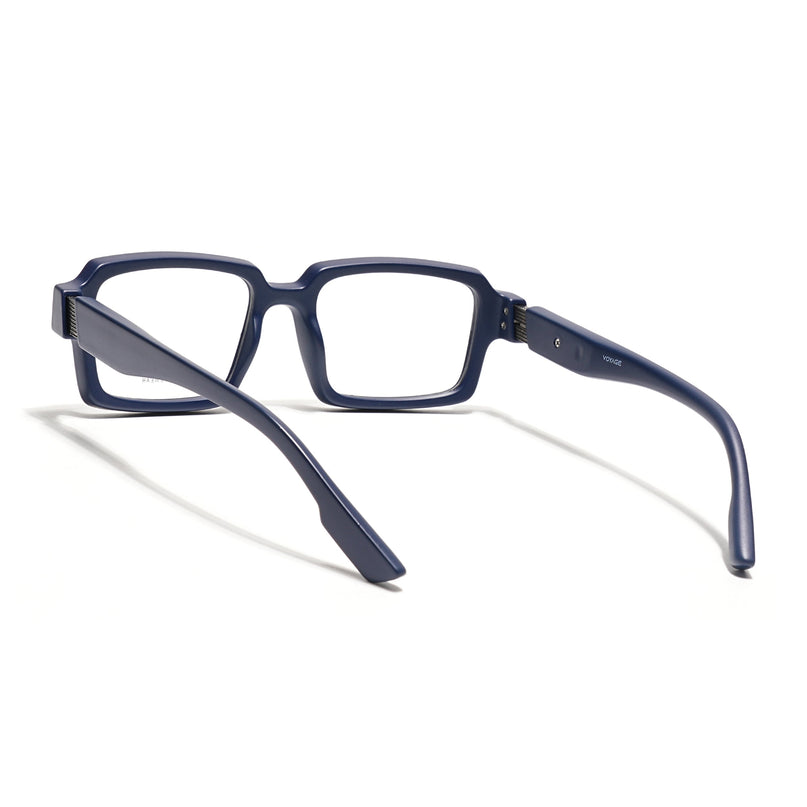 Voyage Blue Rectangle Eyeglasses for Men & Women (52200FMG7680)