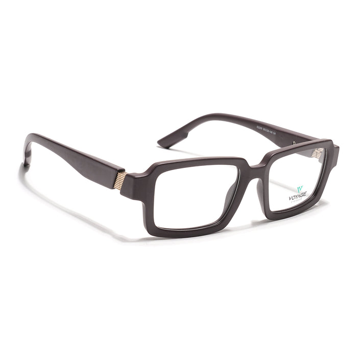 Voyage Brown Rectangle Eyeglasses for Men & Women (52200FMG7681)