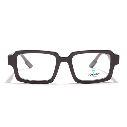 Voyage Brown Rectangle Eyeglasses for Men & Women (52200FMG7681)