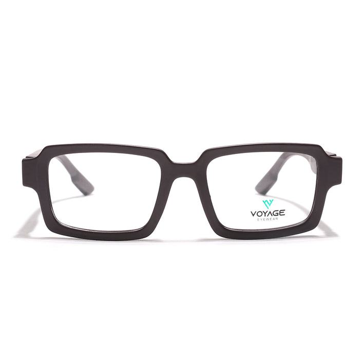 Voyage Brown Rectangle Eyeglasses for Men & Women (52200FMG7681)