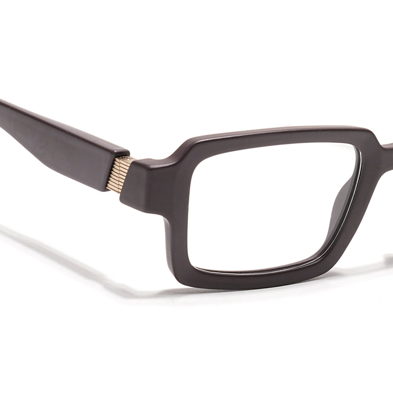 Voyage Brown Rectangle Eyeglasses for Men & Women (52200FMG7681)