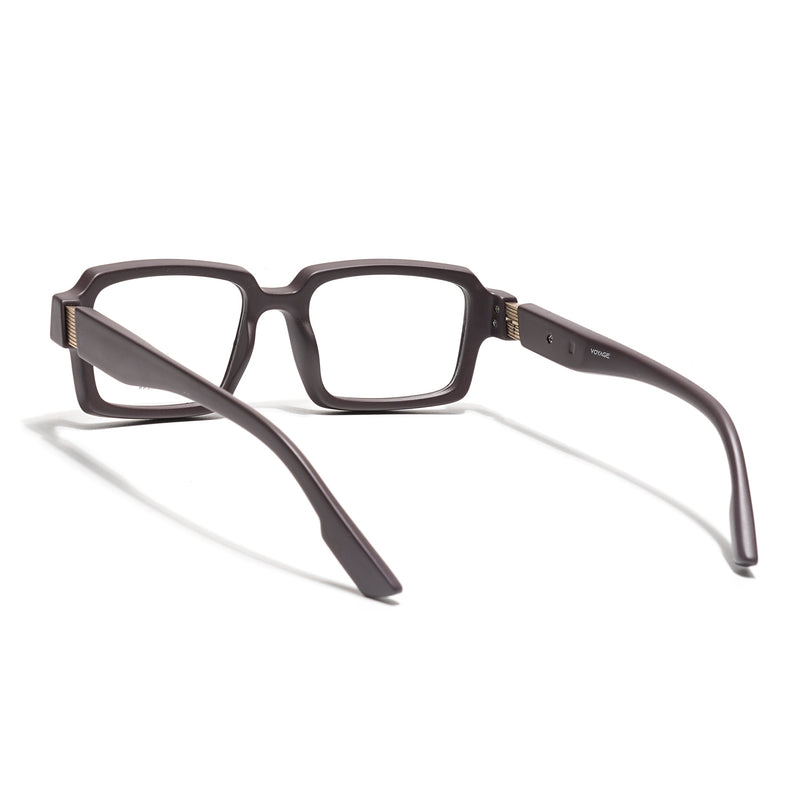 Voyage Brown Rectangle Eyeglasses for Men & Women (52200FMG7681)