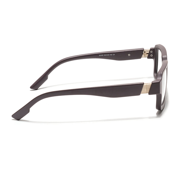 Voyage Brown Rectangle Eyeglasses for Men & Women (52200FMG7681)