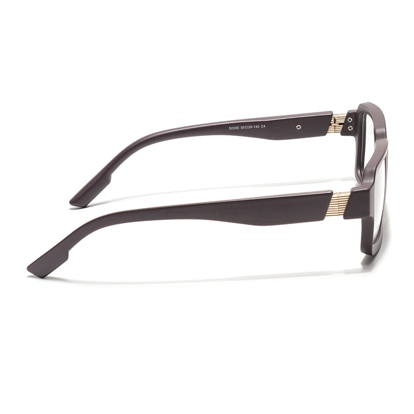 Voyage Brown Rectangle Eyeglasses for Men & Women (52200FMG7681)