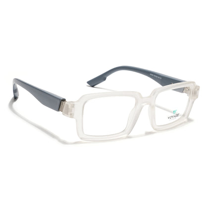 Voyage Matt Transparent Rectangle Eyeglasses for Men & Women (52200FMG7683)