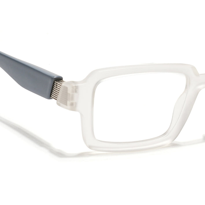 Voyage Matt Transparent Rectangle Eyeglasses for Men & Women (52200FMG7683)