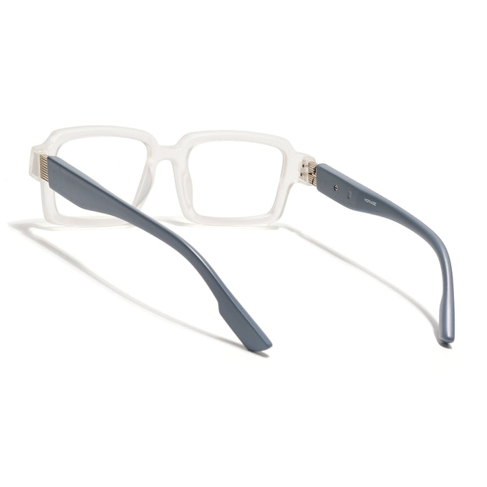 Voyage Matt Transparent Rectangle Eyeglasses for Men & Women (52200FMG7683)