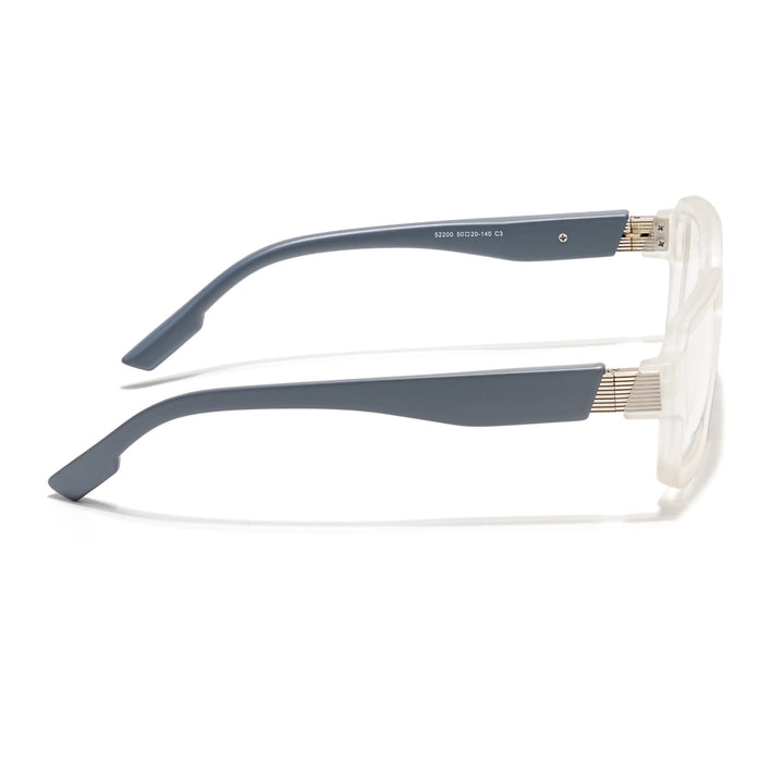 Voyage Matt Transparent Rectangle Eyeglasses for Men & Women (52200FMG7683)