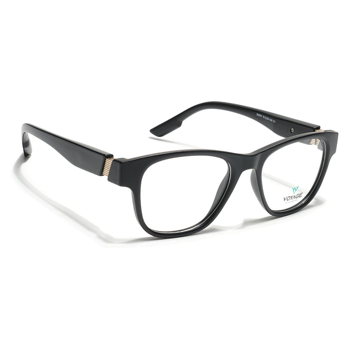 Voyage Black Wayfarer Eyeglasses for Men & Women (52201FMG7684)