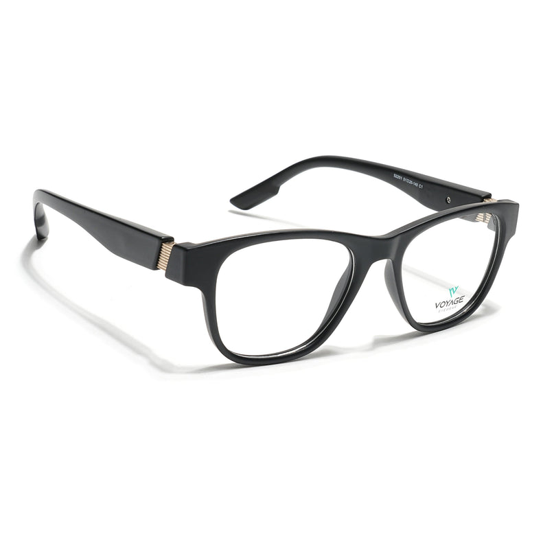 Voyage Black Wayfarer Eyeglasses for Men & Women (52201FMG7684)