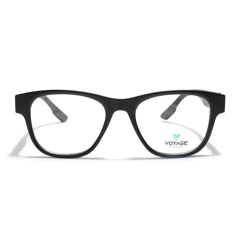 Voyage Black Wayfarer Eyeglasses for Men & Women (52201FMG7684)