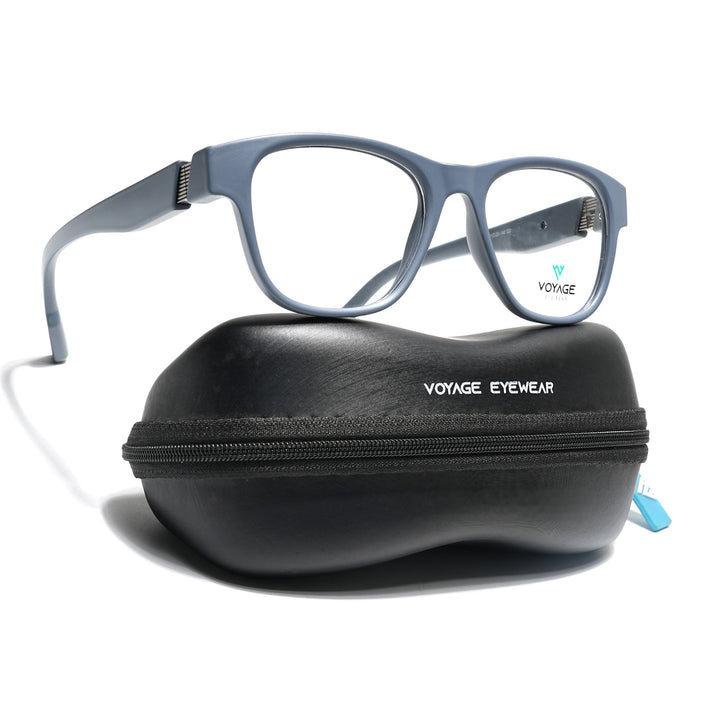 Voyage Grey Wayfarer Eyeglasses for Men & Women (52201FMG7685)