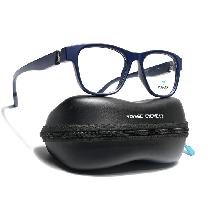 Voyage Blue Wayfarer Eyeglasses for Men & Women (52201FMG7686)