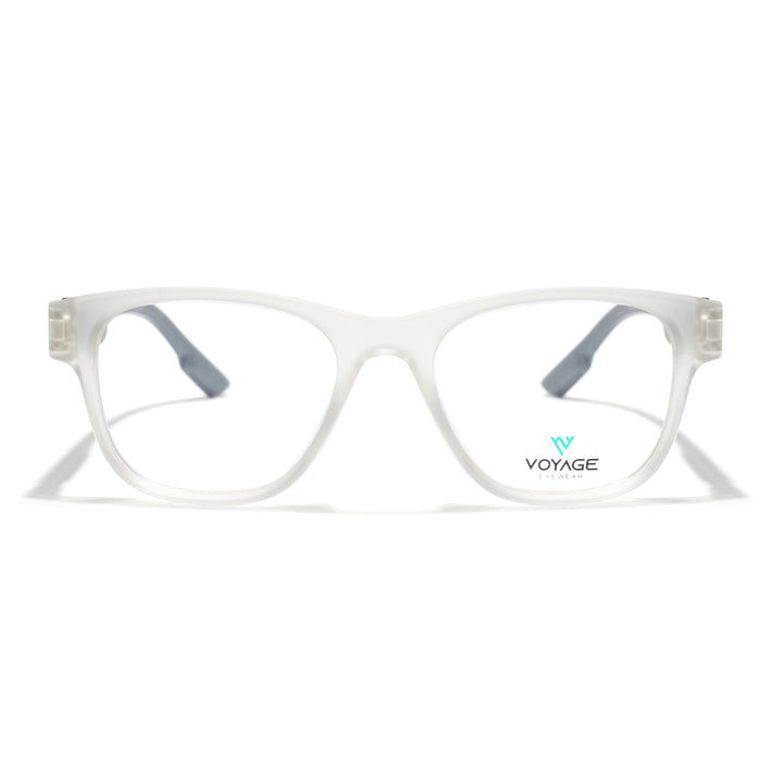 Voyage Matt Transparent Wayfarer Eyeglasses for Men & Women (52201FMG7689)