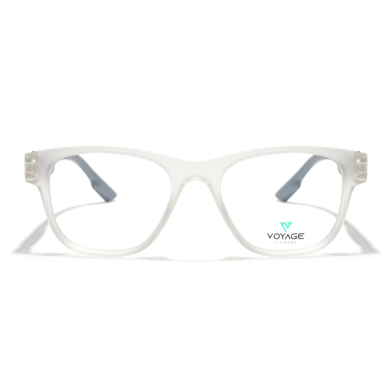 Voyage Matt Transparent Wayfarer Eyeglasses for Men & Women (52201FMG7689)