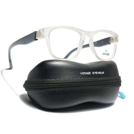 Voyage Matt Transparent Wayfarer Eyeglasses for Men & Women (52201FMG7689)