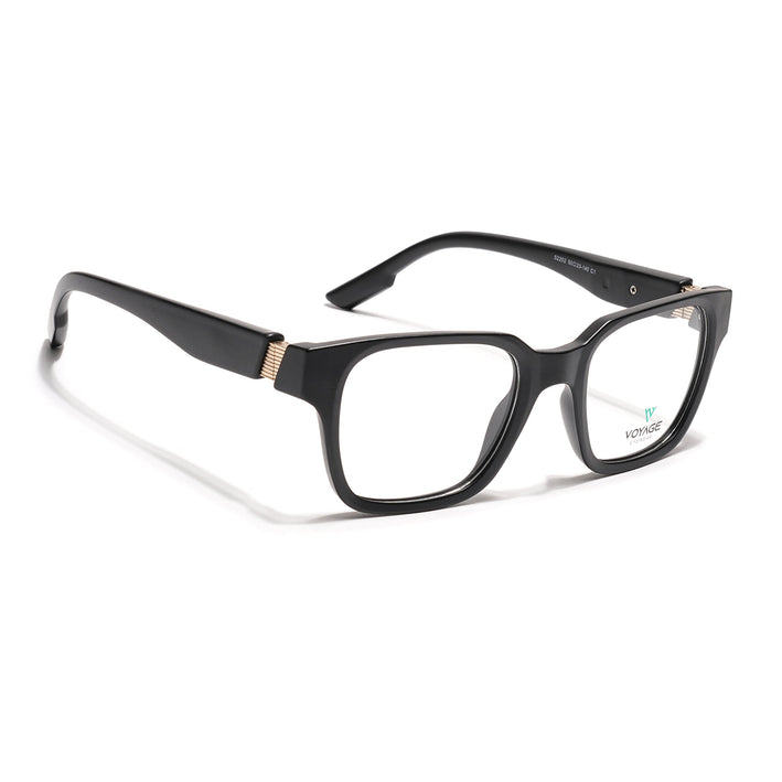 Voyage Black Wayfarer Eyeglasses for Men & Women (52202FMG7690)