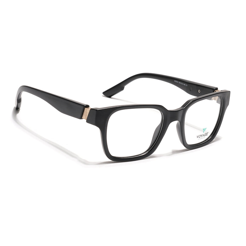 Voyage Black Wayfarer Eyeglasses for Men & Women (52202FMG7690)