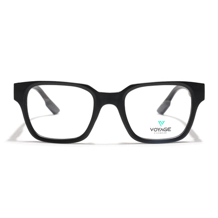 Voyage Black Wayfarer Eyeglasses for Men & Women (52202FMG7690)