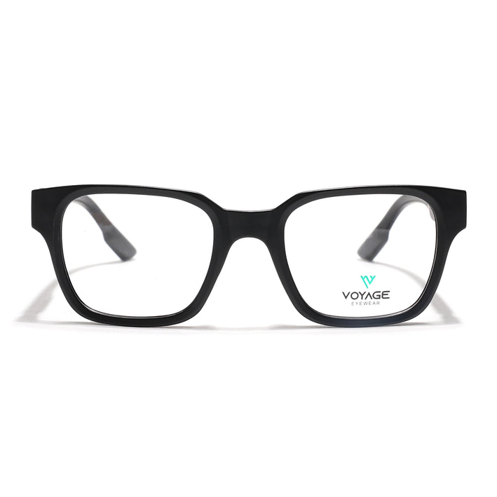 Voyage Black Wayfarer Eyeglasses for Men & Women (52202FMG7690)