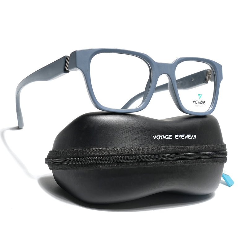 Voyage Grey Wayfarer Eyeglasses for Men & Women (52202FMG7691)