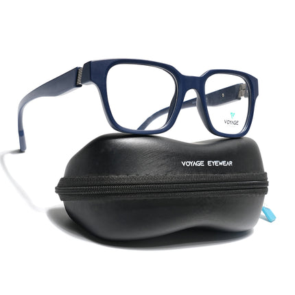 Voyage Blue Wayfarer Eyeglasses for Men & Women (52202FMG7692)