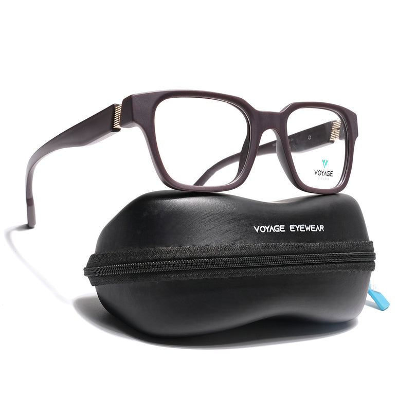 Voyage Brown Wayfarer Eyeglasses for Men & Women (52202FMG7693)