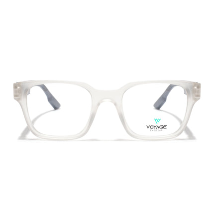 Voyage Matt Transparent Wayfarer Eyeglasses for Men & Women (52202FMG7695)