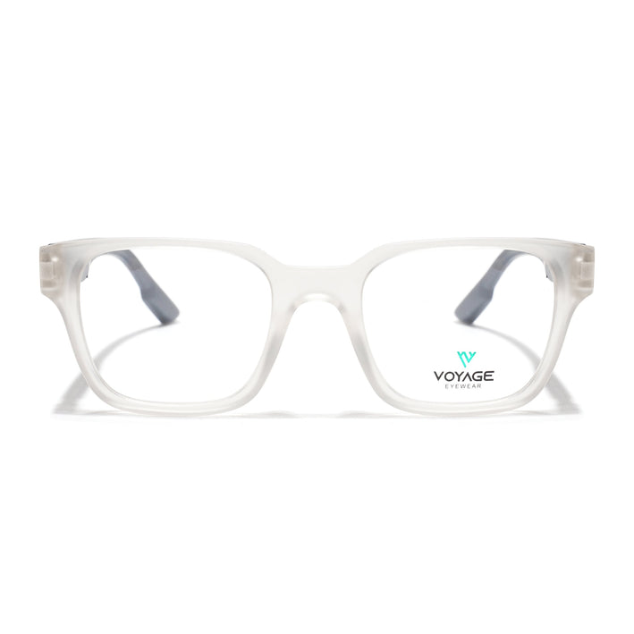 Voyage Matt Transparent Wayfarer Eyeglasses for Men & Women (52202FMG7695)