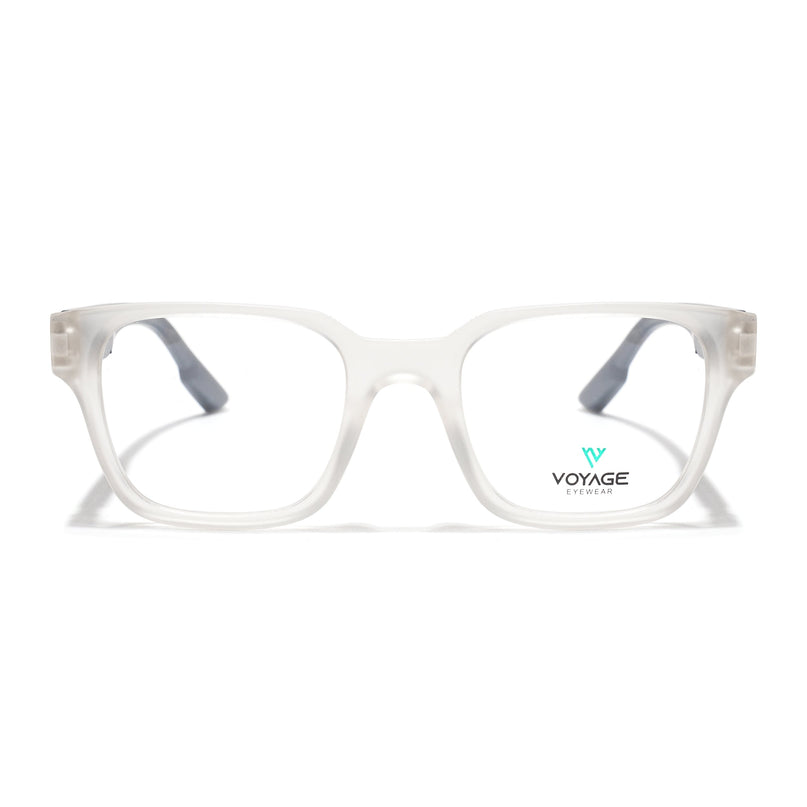 Voyage Matt Transparent Wayfarer Eyeglasses for Men & Women (52202FMG7695)
