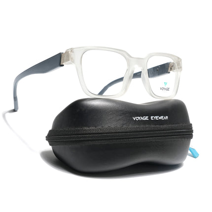 Voyage Matt Transparent Wayfarer Eyeglasses for Men & Women (52202FMG7695)