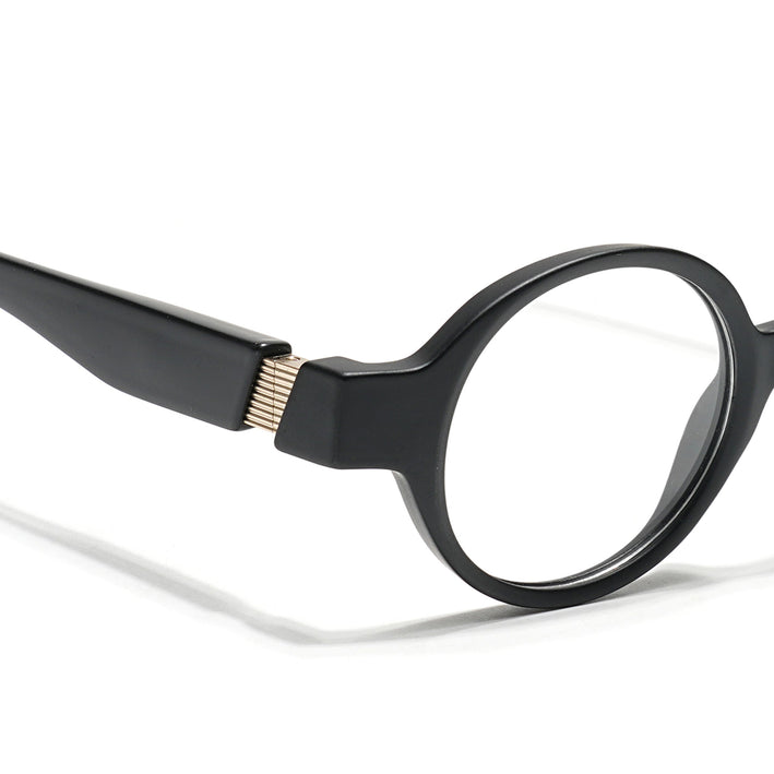 Voyage Black Round Eyeglasses for Men & Women (52203FMG7696)