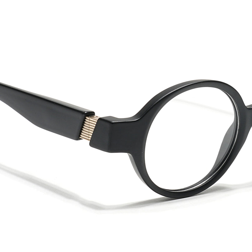 Voyage Black Round Eyeglasses for Men & Women (52203FMG7696)