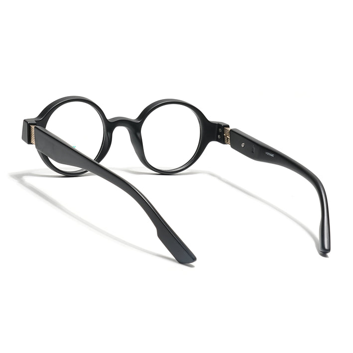 Voyage Black Round Eyeglasses for Men & Women (52203FMG7696)