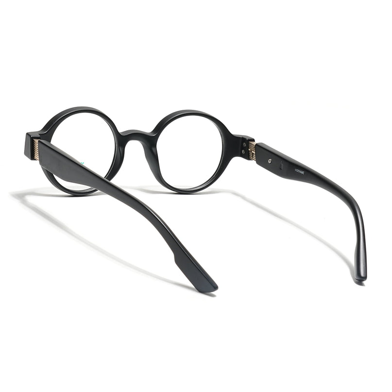 Voyage Black Round Eyeglasses for Men & Women (52203FMG7696)