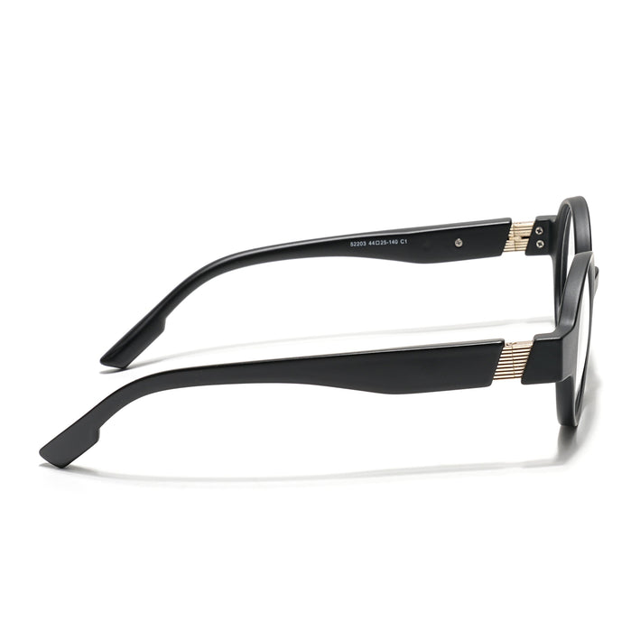 Voyage Black Round Eyeglasses for Men & Women (52203FMG7696)