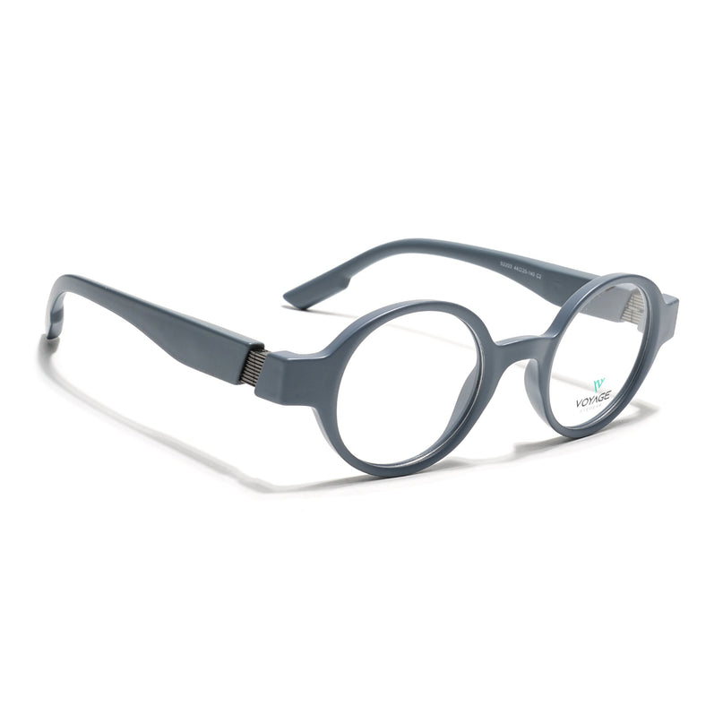 Voyage Grey Round Eyeglasses for Men & Women (52203FMG7697)
